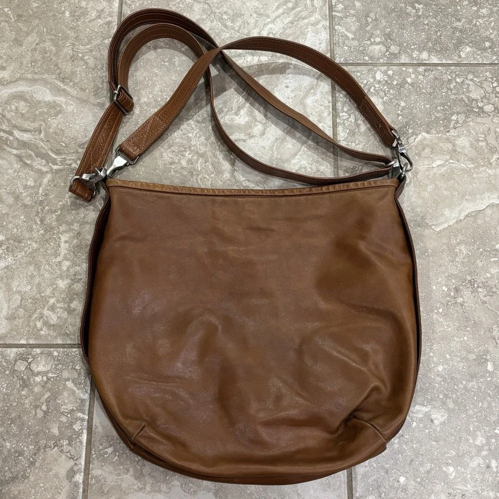 Rough & Tumble Brown Lamb Leather Hobo XBody Bag Original Straps USA